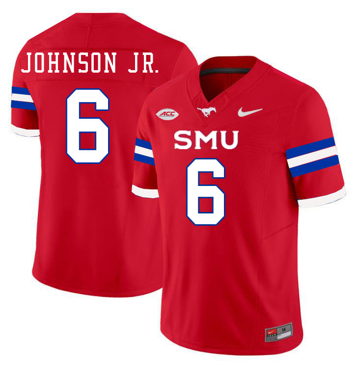 SMU Mustangs #6 Chris Johnson Jr. Jersey College Football Uniforms-Red